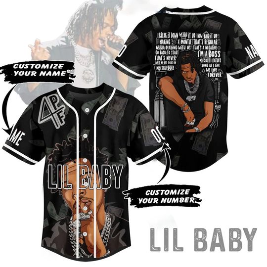 Discover Rapper Merch, Lil Baby Baseball Jersey