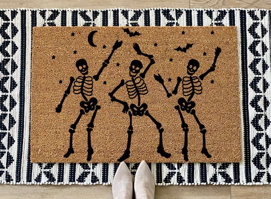 Discover Halloween Doormat, Skeleton Doormat, Dancing Skeletons, Halloween, Large Doormat, Fall Doormat