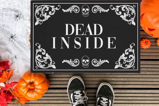 Discover Doormat Dead Inside Floor Mat Halloween Decor Goth Decor Halloween Doormat Spooky Decor