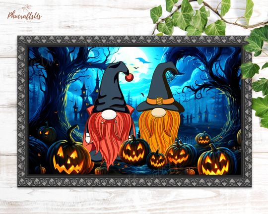 Discover Halloween Gnomes Doormat, Jack O Lantern Decoration For Halloween, Ghostly Night Design For Spooky Season