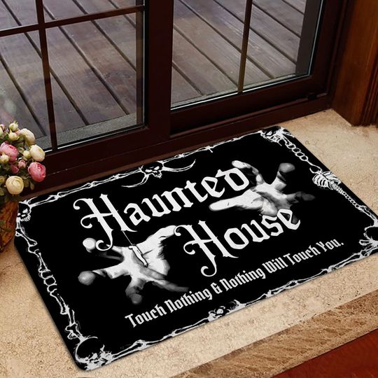 Discover Halloween Doormat, Haunted House Door Mat, Halloween Doormat, Horror Halloween Mat, Spooky Welcome Doormat