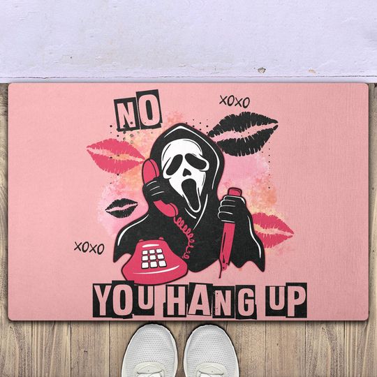 Discover No You Hang Up Doormat, Ghost Face Doomat, Scream Film Rug Decor Room, Boo in Your Horror Mat