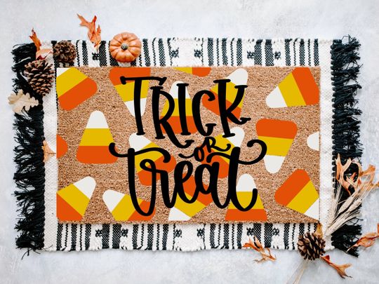 Discover Candy Corn Halloween Doormat, Outdoor Coir Doormat, Halloween Porch Decor, Fall Decor, Welcome Doormat