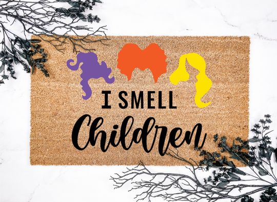 Discover I Smell Children Witchy Color Halloween Doormat, Halloween Decor, Fall Decor, Welcome Mat, Housewarming Gift