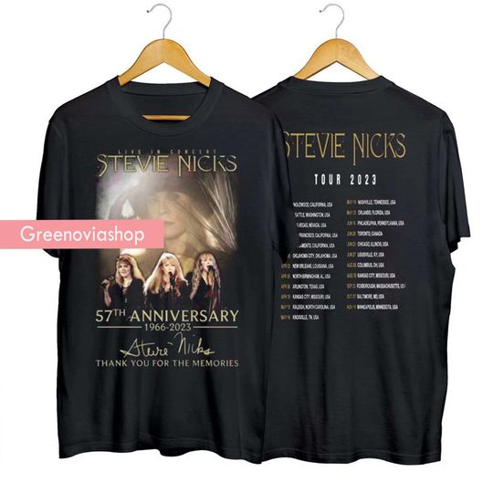 Discover Stevie Nicks 57th Anniversary Shirt, 1966  2023 Thank You Signature Shirt