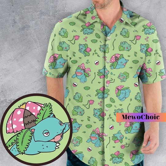 Discover Bulbasaur Hawaiian Shirt, Button Up  Hawaiian Shirt