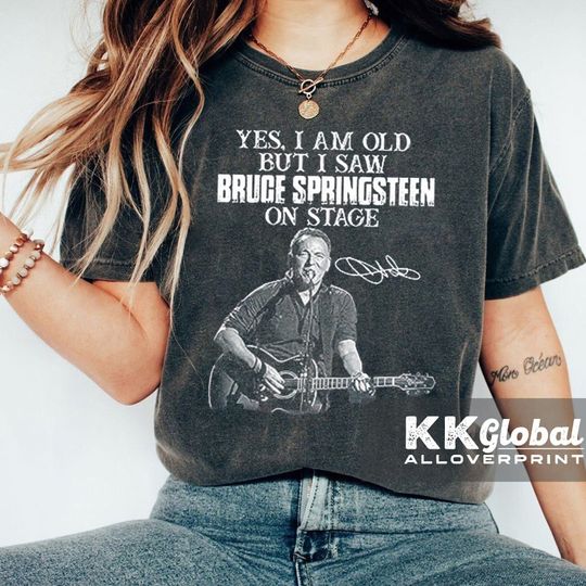 Discover SHUINIU Yes I Am Old But I Saw Bruce-Springsteen On Stage T-Shirt Vintage Gift Black