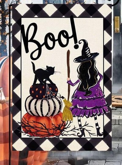 Discover Halloween Garden Flag, Black Cat Witch Garden Flag, Halloween Flag, Halloween Yard Decorations, Spooky
