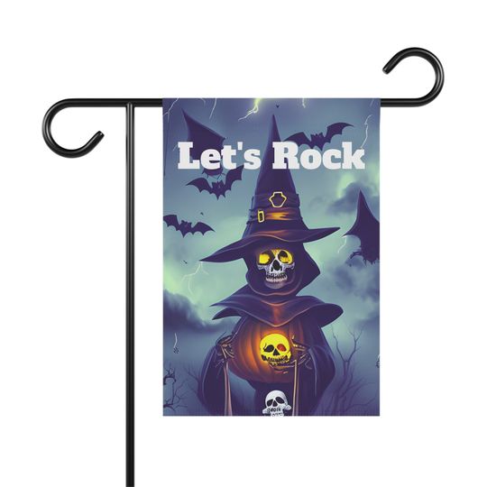 Discover Let's Rock Graveyard Skeleton Garden Flag, Spooky Halloween Decoration