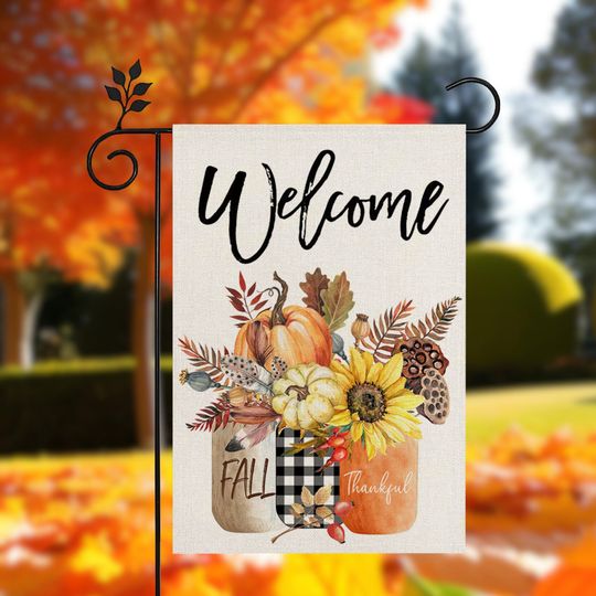 Discover Premium Garden Flag for Personalized Outdoor Decor | Fall Harvest Thanksgiving