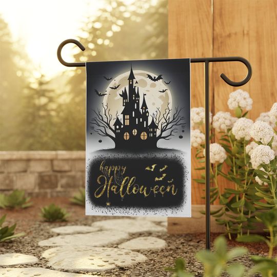Discover Happy Halloween Mansion Garden Flag