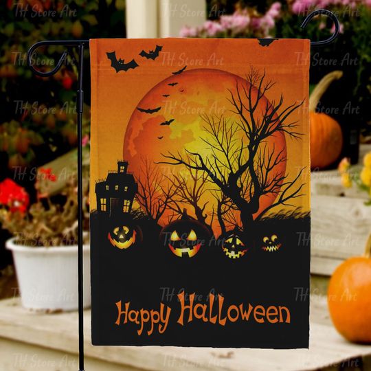 Discover Happy Halloween Pumpkin Flag, Halloween Garden Flag