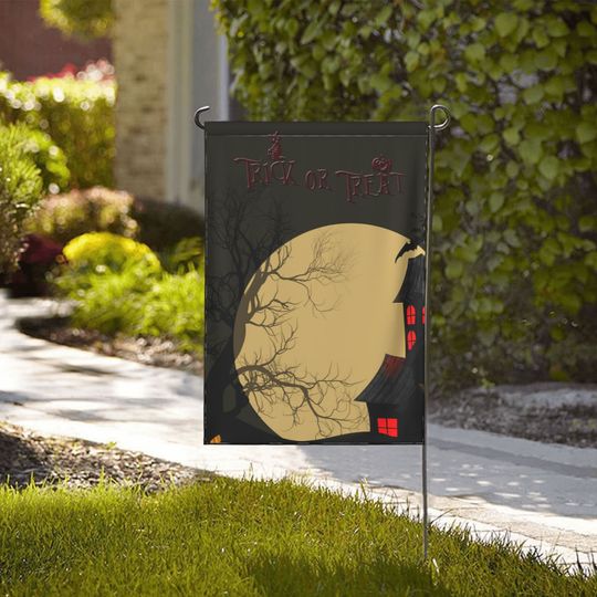 Discover Halloween Garden Flag, Trick or Treat Garden Flag, Happy Halloween Porch Flag