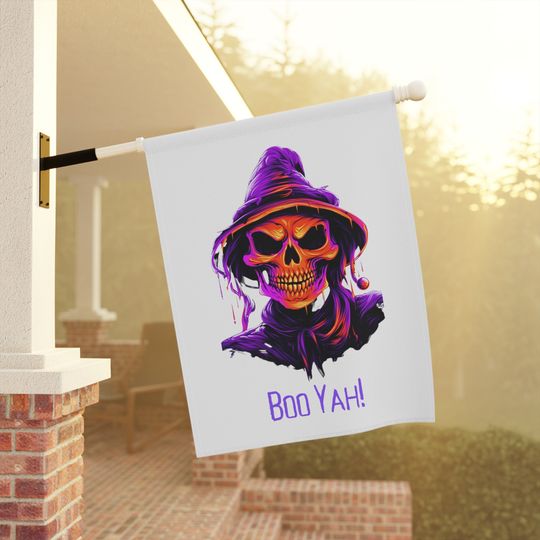 Discover Neon Skull Delight Halloween House Flag