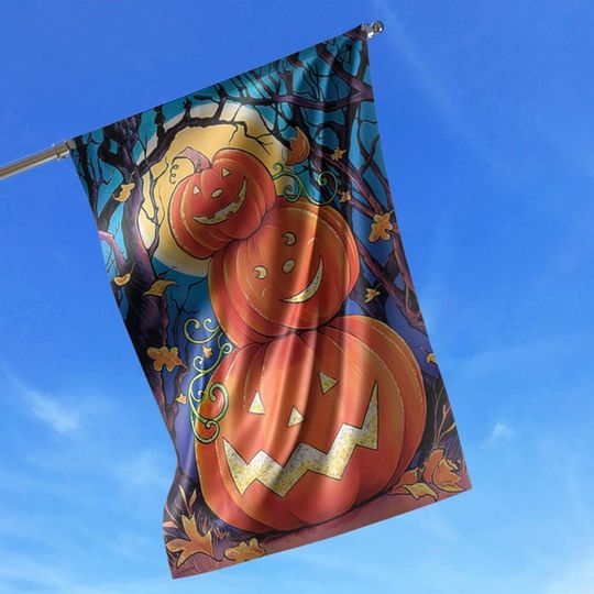 Discover Patterned Jack-O-Lanterns Halloween Garden Flag