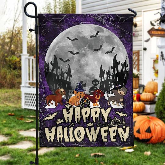 Discover Dachshund Dog Halloween Flag, Halloween Garden Flag