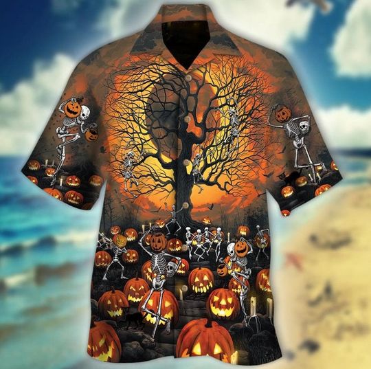Discover Skull Halloween Hawaiian Shirt, Skull Lover Hawaii Shirt