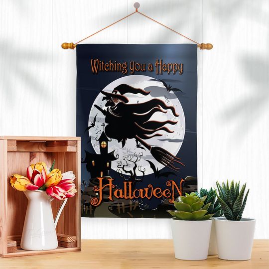Discover Happy Witching You Halloween Garden Flag, Happy Halloween Flag