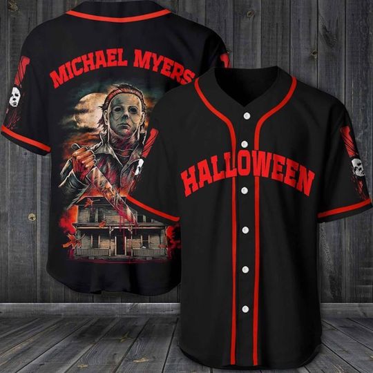 Discover Michael Myers Costume, Horror Jersey, Michael Myers Shirt, Halloween Baseball Jersey