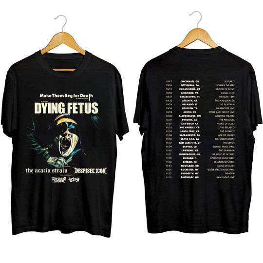 Discover Dying Fetus Fall US Tour 2023 Shirt, Dying Fetus Band Fan Shirt