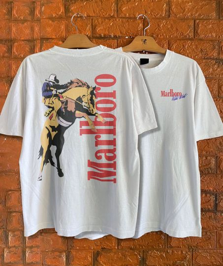 Discover Marlboro Cowboy Shirt, Vintage Marlboro Cowboy Wild West Shirt