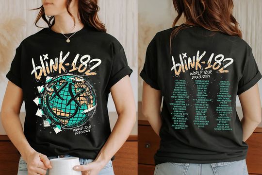 Discover 2 Sided 182 the World Tour 2023 2024 B182 Tour Shirt