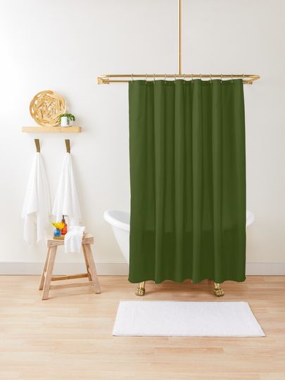 Discover Dark Olive Green - Lowest Price On Site | Shower Curtain