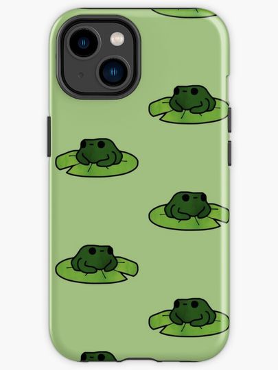 Discover Frog on Lilypad Doodle | iPhone Case