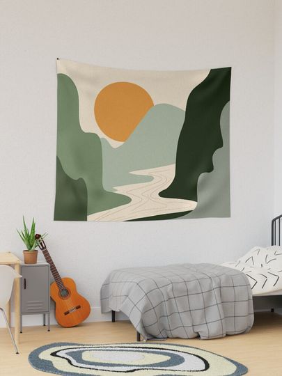 Discover Abstract Sunset Painting 7.2 | Tapestry
