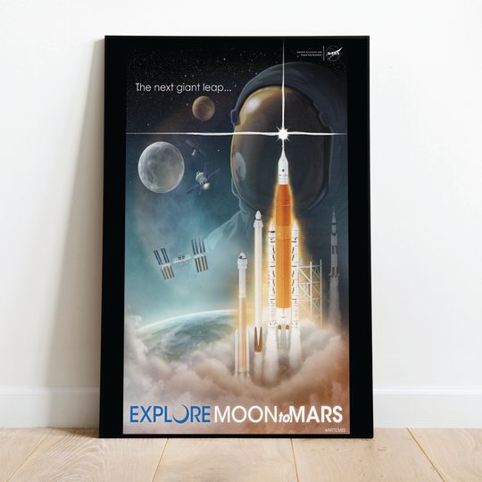 Discover Artemis Program - Explore Moon to Mars Premium Matte Vertical Poster