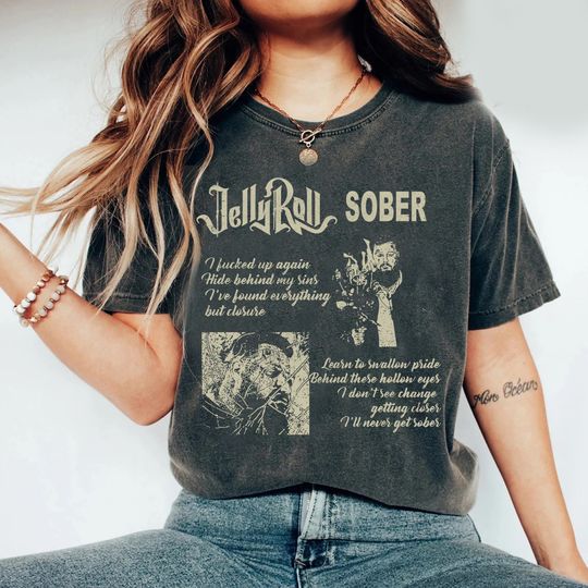 Discover Jelly Roll Music Shirt, Merch Vintage Album Sober Tour 2023  T-shirt