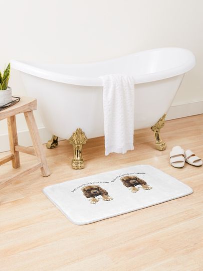 Discover Copy of born to be loved and spoilt -  Ruby Cavalier king Charles spaniel  | Bath Mat