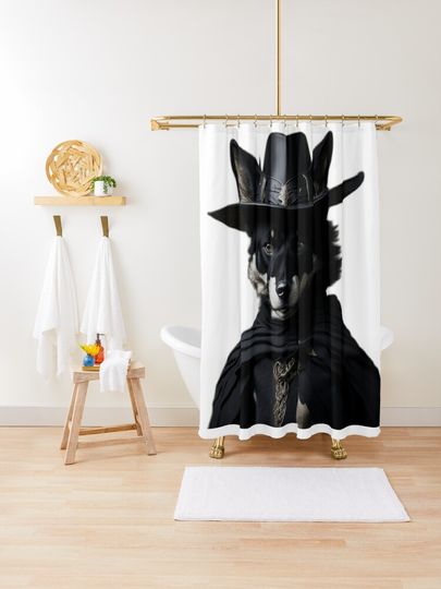 Discover Zorro Dog - Unleash the Swashbuckling Canine Hero | Shower Curtain