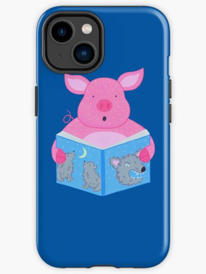 Discover Animals with books part 2 - Pig reading scary bedtime story | iPhone Case