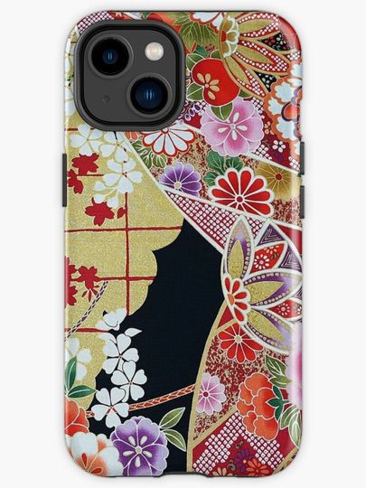 Discover ANTIQUE JAPANESE FLOWERS Pink White Jasmines, Peonies Kimono Style Floral | iPhone Case