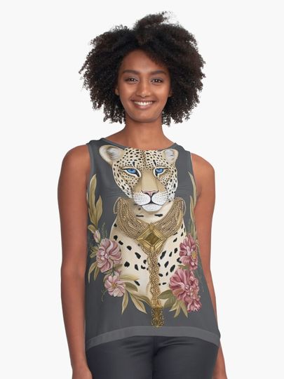Discover Leopard Luna Vintage Fashion Queen | Sleeveless Top