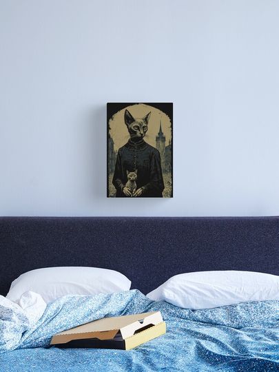 Discover Sphynx Cat Gothic Priest | Canvas Print