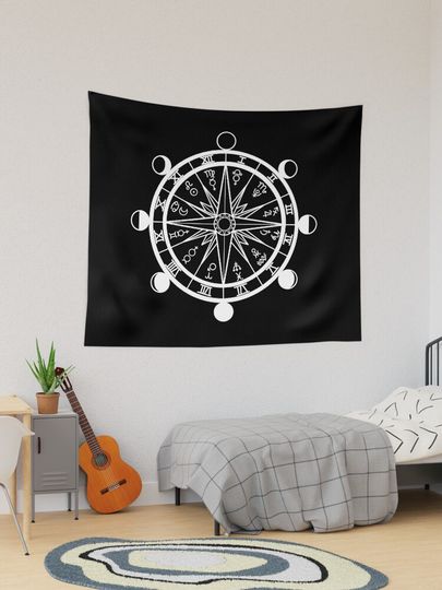 Discover Astrological Birth Chart Libra Rising in white | Tapestry