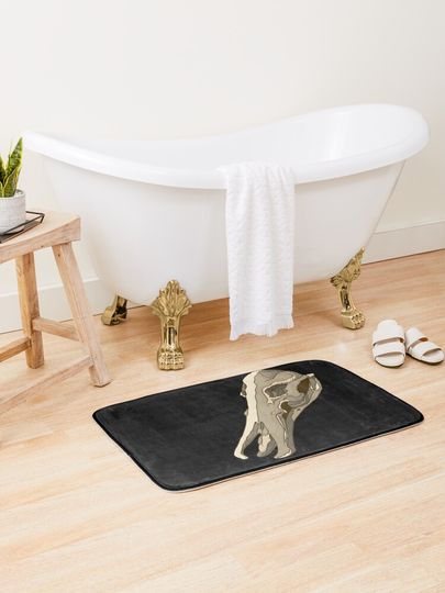 Discover Platypus Skull on brown background | Bath Mat