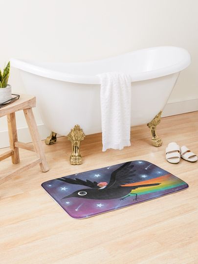 Discover Flight of the Rainbow Raven | Bath Mat