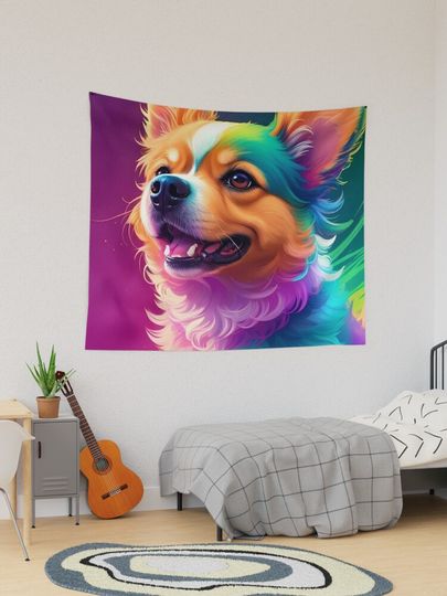 Discover Cute Dog Fantasy Art | Tapestry