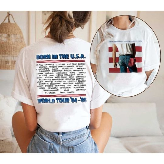 Discover 90s Vintage Bruce Springsteen Shirt, Vintage 1980s Bruce Springsteen Born in The USA Tour Tee