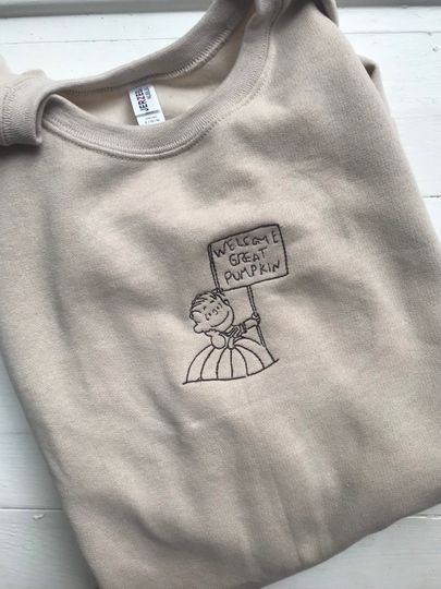 Discover The Great Pumpkin Charlie Brown, Linus Halloween Embroidered Sweatshirt