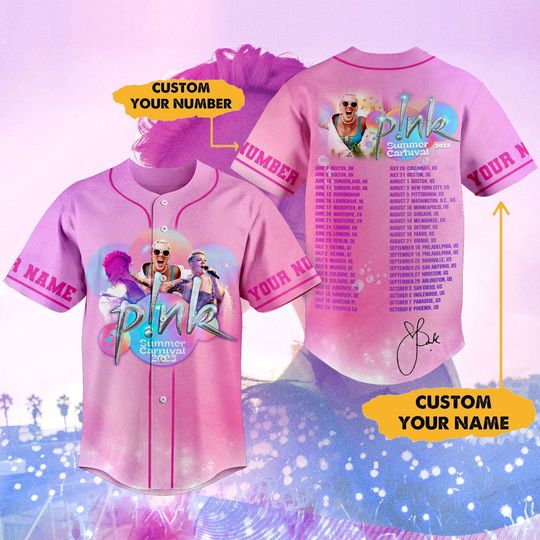 Discover P!nk Summer Carnival 2023 Trustfall Album Baseball Jersey
