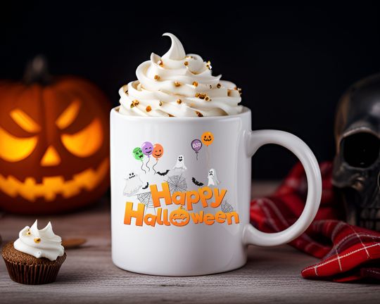 Discover Happy Halloween mug, Cute Ghost halloween gift, Halloween Mug