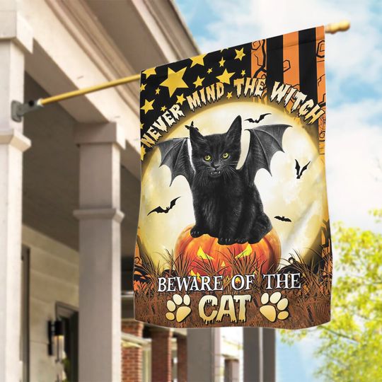 Discover Black Cats Happy Halloween Flag, NWitch Cat Flag Lovers House Flag