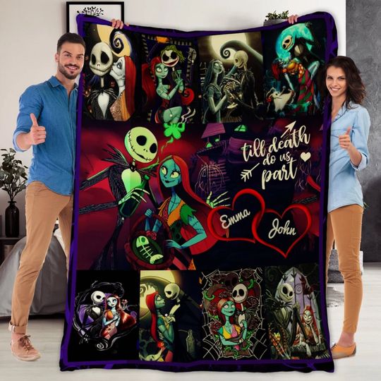 Discover Personalized Halloween Throw Halloween Blanket Gift For Couples Custom Fall Blanket