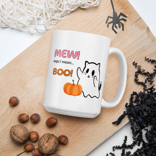 Discover Kitty Ghost Ceramic Mug