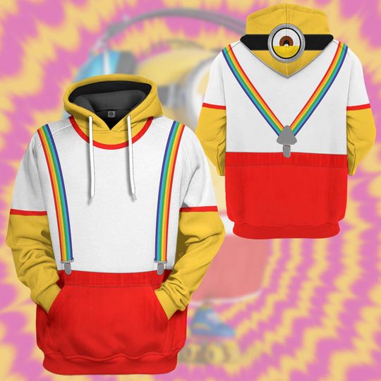 Discover Minions Stuart Rainbow Full Over Print 3D Hoodie | Minions Cosplay