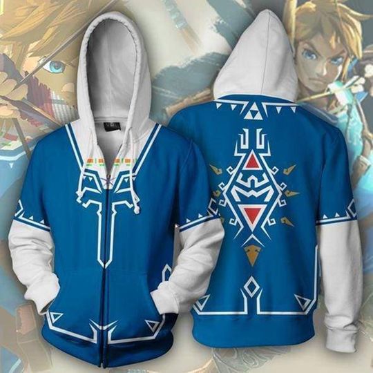 Discover The Legend Of Zelda 3D Full Over Print Hoodie | Zelda Tear Of Kingdom Suit 3D Zip Hoodie